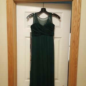 Little girl floor length gown in juniper